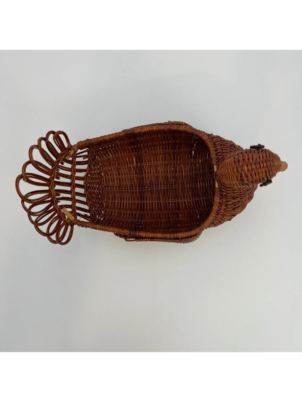 Vintage Wicker Turkey Basket Thanksgiving Fall Decor